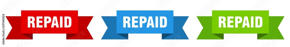 repaid ribbon. repaid isolated paper sign. banner repaid ribbon. repaid isolated paper sign. banner