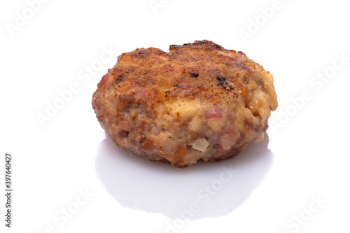 Roasted meat ball white isolated