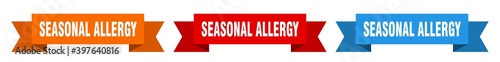 seasonal allergy ribbon. seasonal allergy isolated paper sign. banner