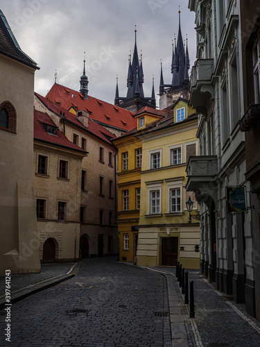 Deep in Prague's historic streets of Old Town near Tyn Church