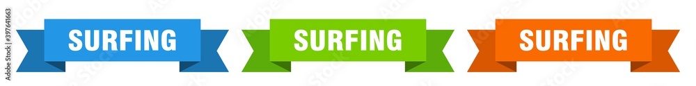 Fototapeta premium surfing ribbon. surfing isolated paper sign. banner