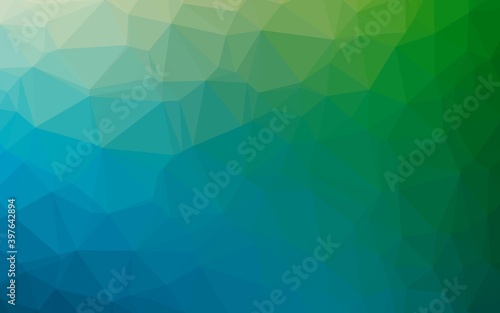 Light Blue, Green vector abstract mosaic background.