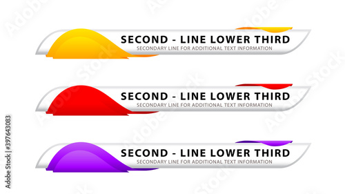 Vector  lower third or television news bar design template isolated on white background