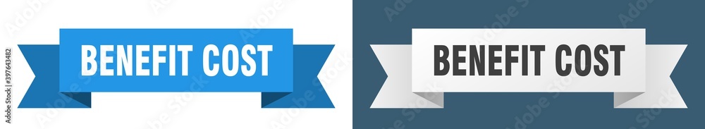 benefit cost ribbon. benefit cost isolated paper sign. banner benefit cost ribbon. benefit cost isolated paper sign. banner
