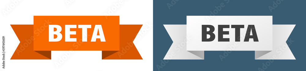 beta ribbon. beta isolated paper sign. banner beta ribbon. beta isolated paper sign. banner