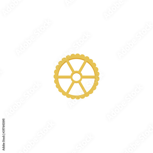 Italian pasta Wagon wheels or Rotelle. Vector stock illustration isolated on a white background