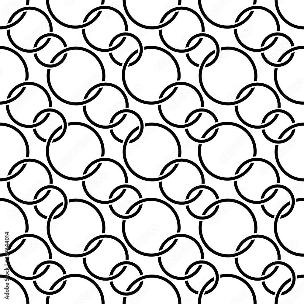 Vector geometric seamless pattern. Modern geometric background. Repeating geometric pattern with a chain.