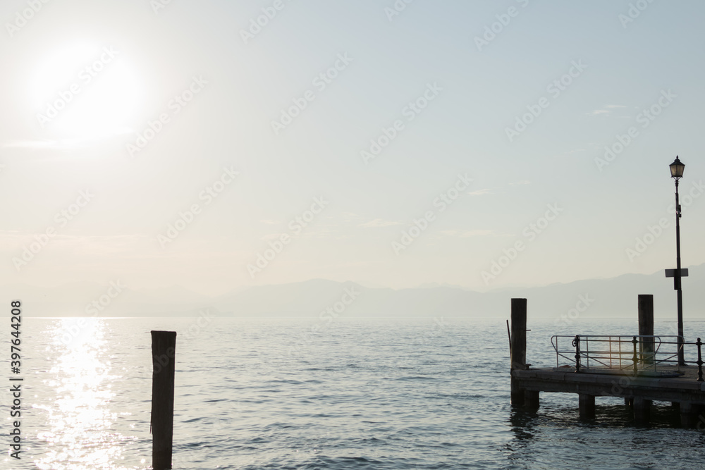 Fototapeta premium Pier in Lazise am Gardasee