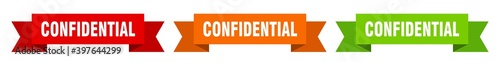 confidential ribbon. confidential isolated paper sign. banner