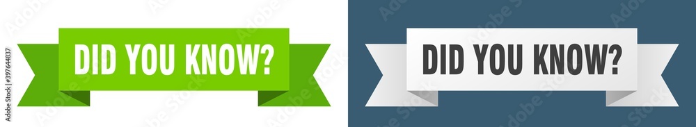 did you know ribbon. did you know isolated paper sign. banner did you know ribbon. did you know isolated paper sign. banner