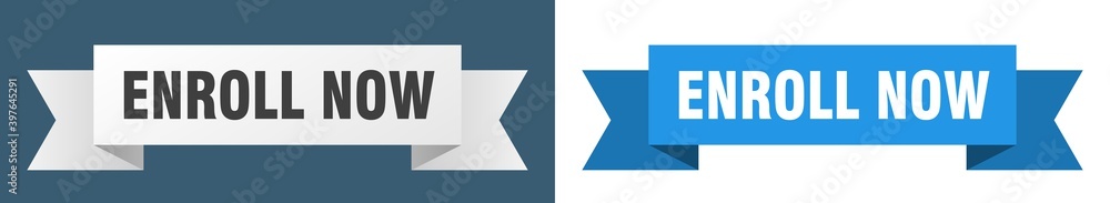 enroll now ribbon. enroll now isolated paper sign. banner enroll now ribbon. enroll now isolated paper sign. banner