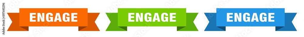 engage ribbon. engage isolated paper sign. banner engage ribbon. engage isolated paper sign. banner
