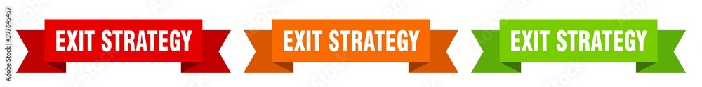 exit strategy ribbon. exit strategy isolated paper sign. banner exit strategy ribbon. exit strategy isolated paper sign. banner