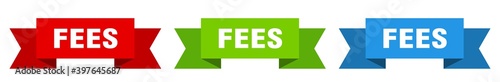 fees ribbon. fees isolated paper sign. banner