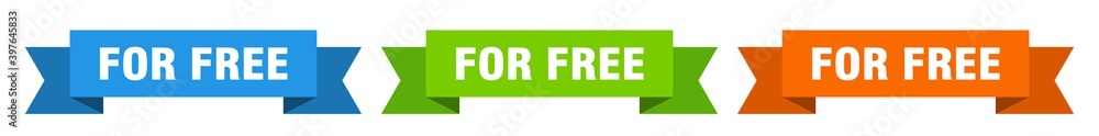 for free ribbon. for free isolated paper sign. banner for free ribbon. for free isolated paper sign. banner