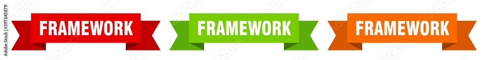 framework ribbon. framework isolated paper sign. banner framework ribbon. framework isolated paper sign. banner