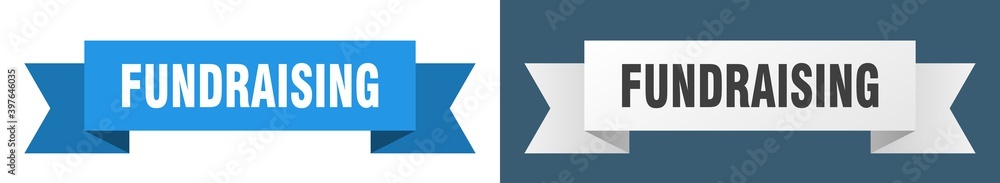 fundraising ribbon. fundraising isolated paper sign. banner fundraising ribbon. fundraising isolated paper sign. banner