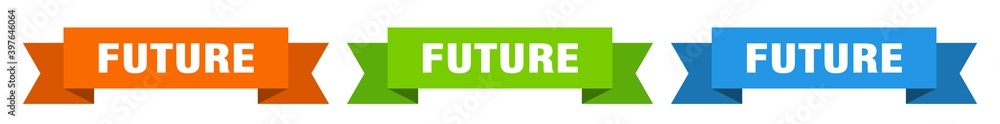 future ribbon. future isolated paper sign. banner future ribbon. future isolated paper sign. banner