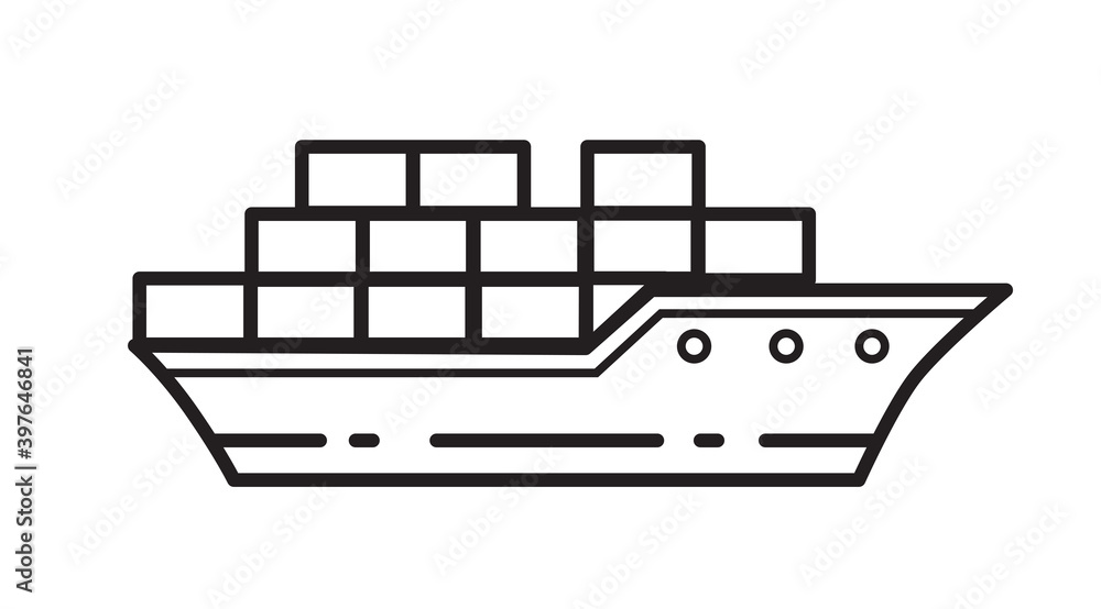 Ferry with a cargo. Delivery across the ocean. Ferry with a cargo. Delivery across the ocean.