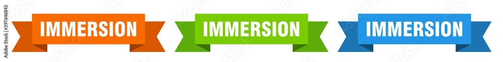 immersion ribbon. immersion isolated paper sign. banner immersion ribbon. immersion isolated paper sign. banner