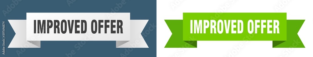 improved offer ribbon. improved offer isolated paper sign. banner improved offer ribbon. improved offer isolated paper sign. banner