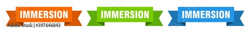 immersion ribbon. immersion isolated paper sign. banner