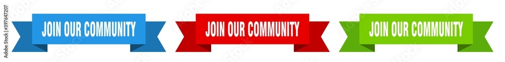 Fototapeta premium join our community ribbon. join our community isolated paper sign. banner