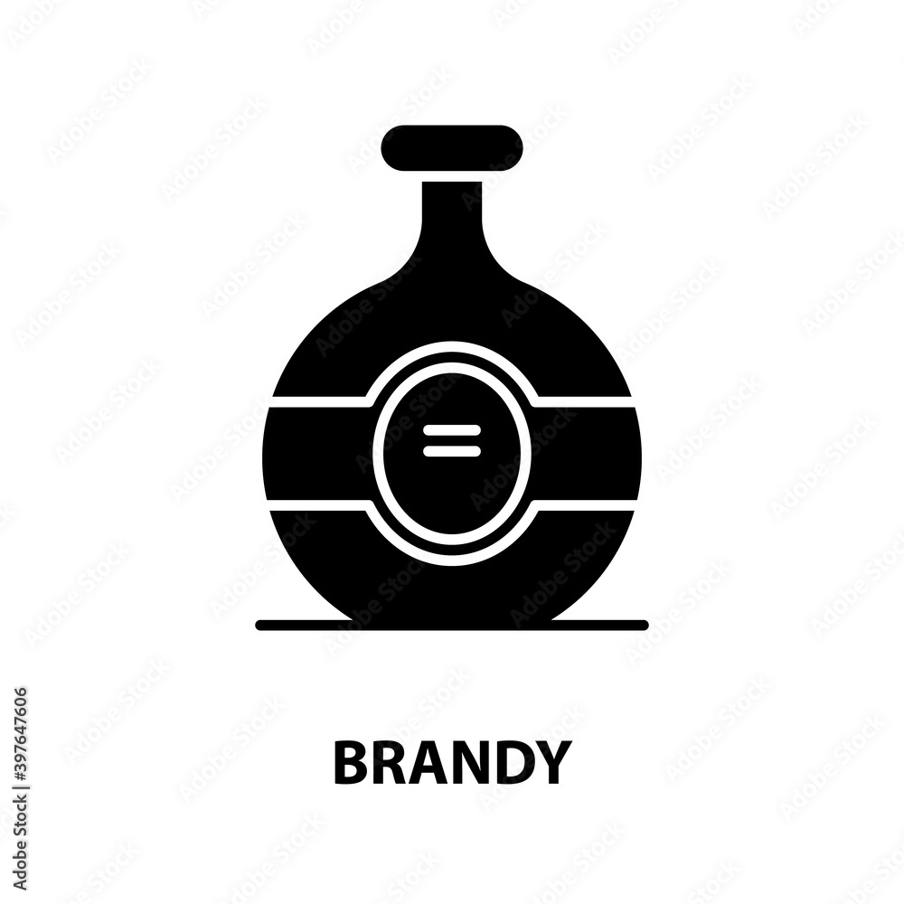 brandy icon, black vector sign with editable strokes, concept illustration brandy icon, black vector sign with editable strokes, concept illustration