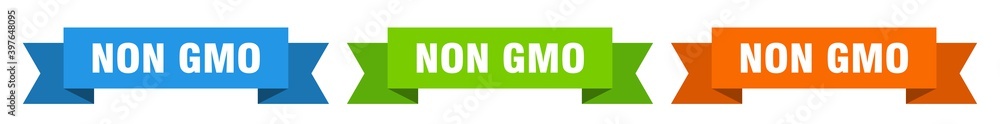 non gmo ribbon. non gmo isolated paper sign. banner non gmo ribbon. non gmo isolated paper sign. banner