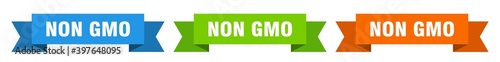 non gmo ribbon. non gmo isolated paper sign. banner