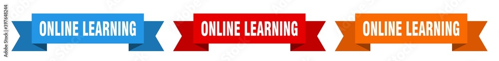 online learning ribbon. online learning isolated paper sign. banner online learning ribbon. online learning isolated paper sign. banner