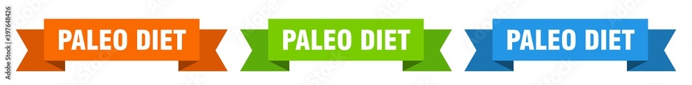 paleo diet ribbon. paleo diet isolated paper sign. banner paleo diet ribbon. paleo diet isolated paper sign. banner