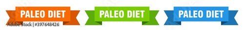 paleo diet ribbon. paleo diet isolated paper sign. banner