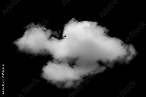 beautiful shape nature white cloud or smork in black background. nature and background concept.