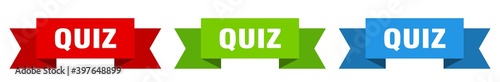 quiz ribbon. quiz isolated paper sign. banner