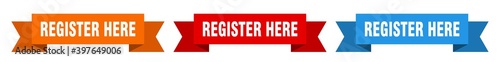register here ribbon. register here isolated paper sign. banner