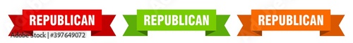 republican ribbon. republican isolated paper sign. banner
