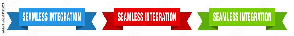 seamless integration ribbon. seamless integration isolated paper sign. banner seamless integration ribbon. seamless integration isolated paper sign. banner