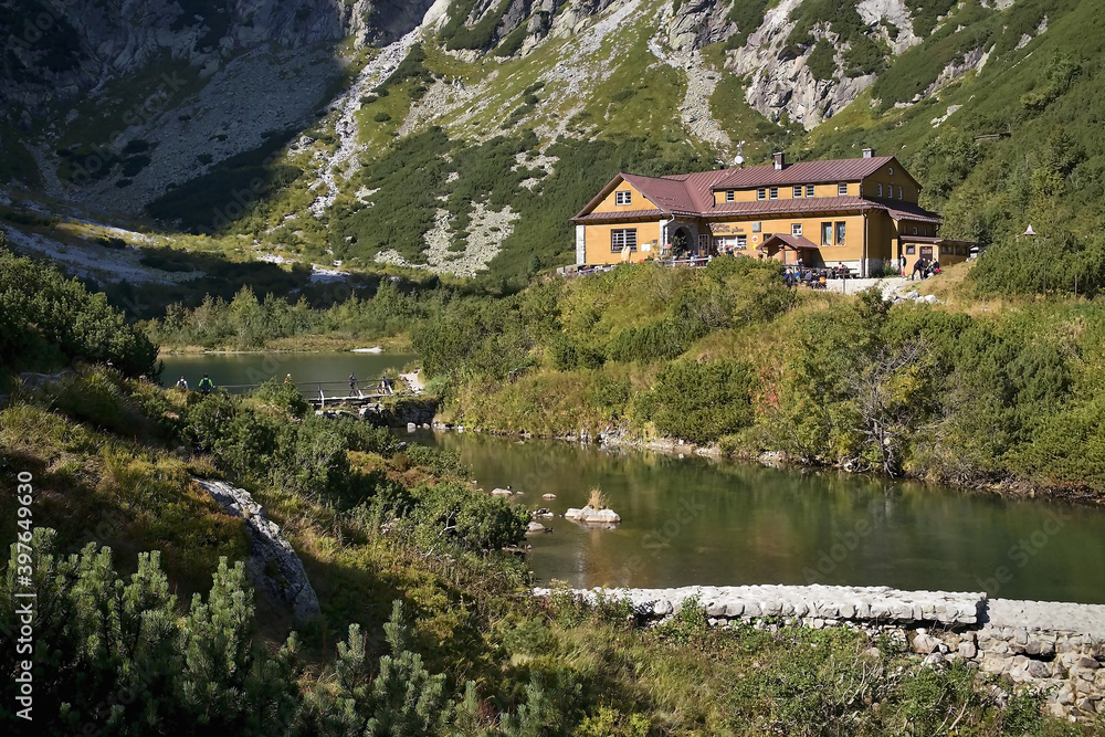 High Tatras, Chata pri Zelenom plese - famous alpine cottage located in the amazing environment of the High Tatras