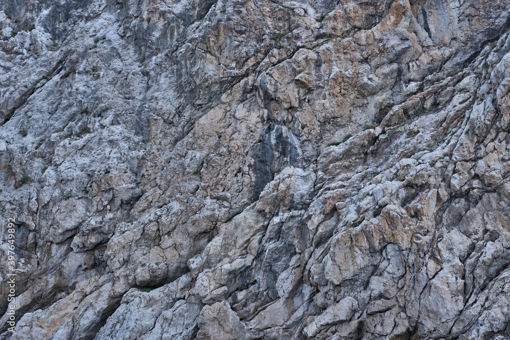The texture of the rock of gray brown color