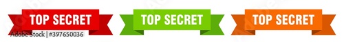 top secret ribbon. top secret isolated paper sign. banner
