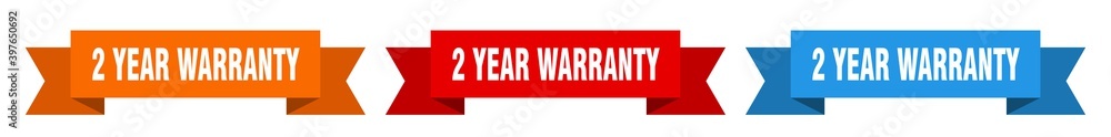 2 year warranty ribbon. 2 year warranty isolated paper sign. banner 2 year warranty ribbon. 2 year warranty isolated paper sign. banner