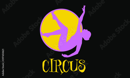 Logo gymnast on the ring in the circus