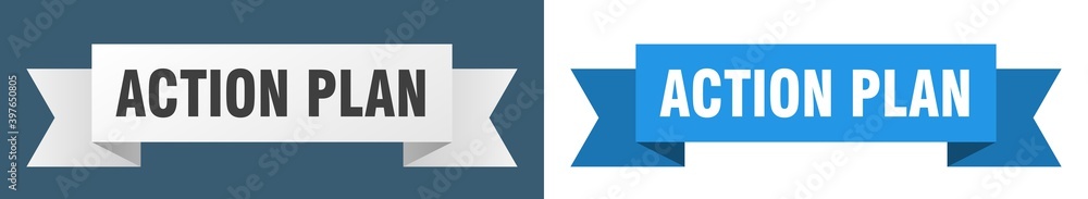 action plan ribbon. action plan isolated paper sign. banner action plan ribbon. action plan isolated paper sign. banner