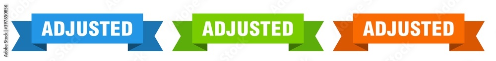 adjusted ribbon. adjusted isolated paper sign. banner adjusted ribbon. adjusted isolated paper sign. banner