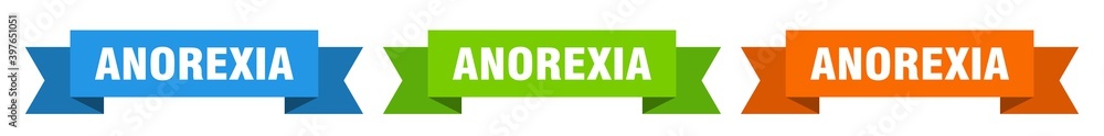 anorexia ribbon. anorexia isolated paper sign. banner anorexia ribbon. anorexia isolated paper sign. banner