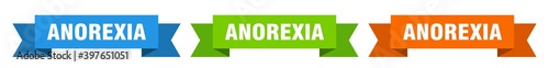 anorexia ribbon. anorexia isolated paper sign. banner