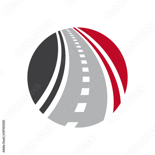 Vector highway logo combination. Curved road and roadway symbol.
