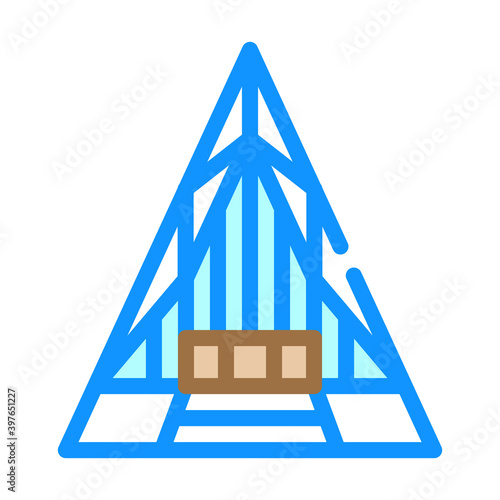 united states air force academy cadet chapel color icon vector illustration