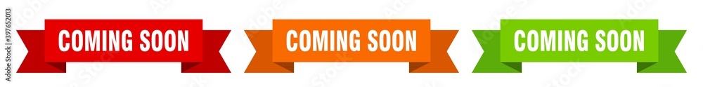 coming soon ribbon. coming soon isolated paper sign. banner coming soon ribbon. coming soon isolated paper sign. banner